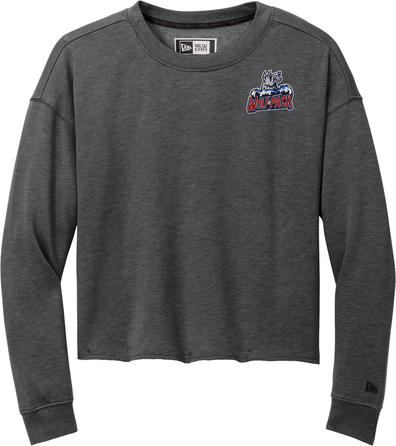 Hartford Jr. Wolfpack New Era Ladies Tri-Blend Fleece Crop Crew