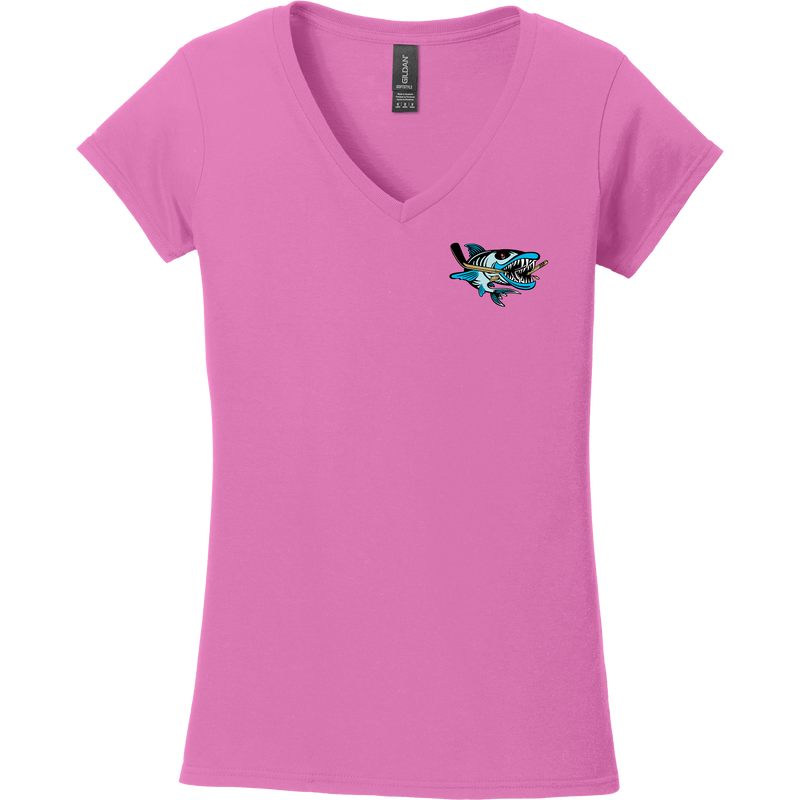 Boca Barracudas Softstyle Ladies Fit V-Neck T-Shirt