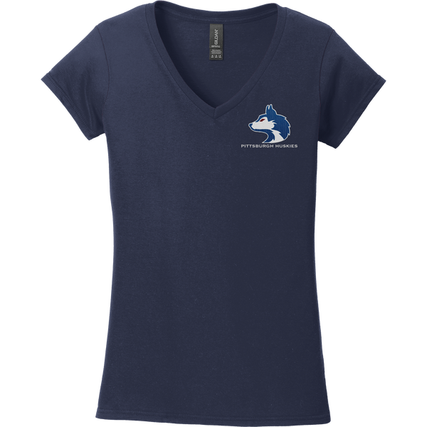 Pittsburgh Huskies Softstyle Ladies Fit V-Neck T-Shirt