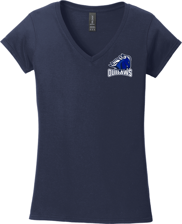 Brandywine Outlaws Softstyle Ladies Fit V-Neck T-Shirt