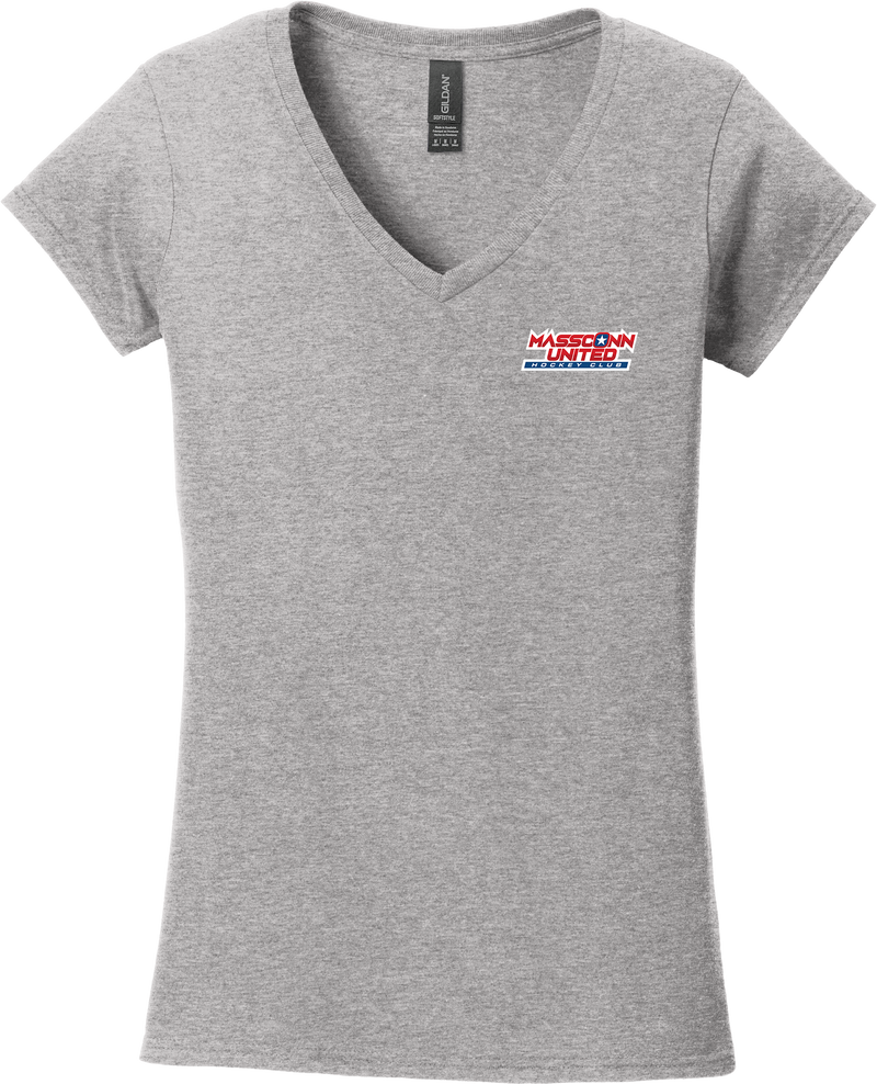 Mass Conn United Softstyle Ladies Fit V-Neck T-Shirt