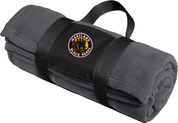 Maryland Black Bears Fleece Blanket with Carrying Strap