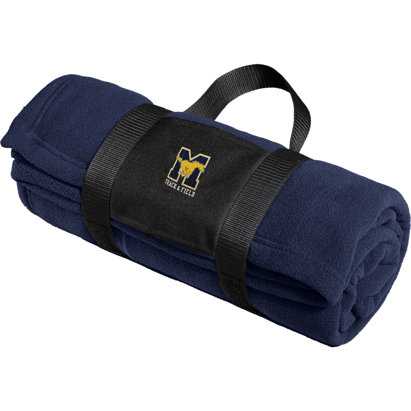 Marlboro Track and Field Fleece Blanket with Carrying Strap