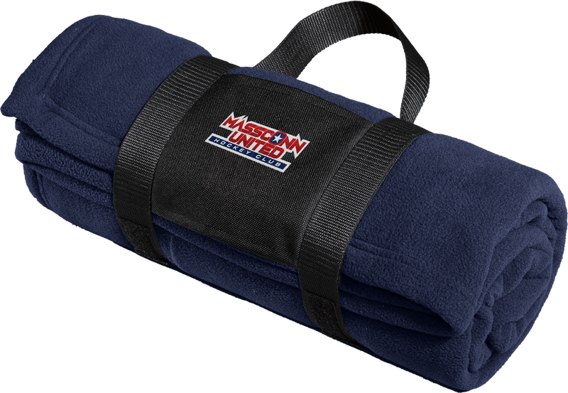 Mass Conn United Fleece Blanket with Carrying Strap