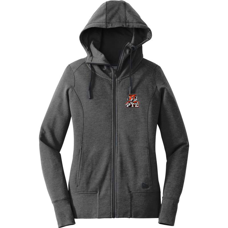 Princeton Tiger Lilies New Era Ladies Tri-Blend Fleece Full-Zip Hoodie