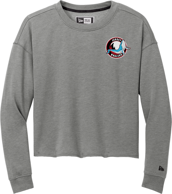 Jersey Shore Whalers New Era Ladies Tri-Blend Fleece Crop Crew