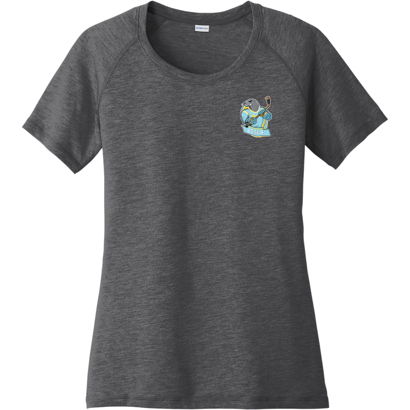 Atlantic City Seals Ladies PosiCharge Tri-Blend Wicking Scoop Neck Raglan Tee