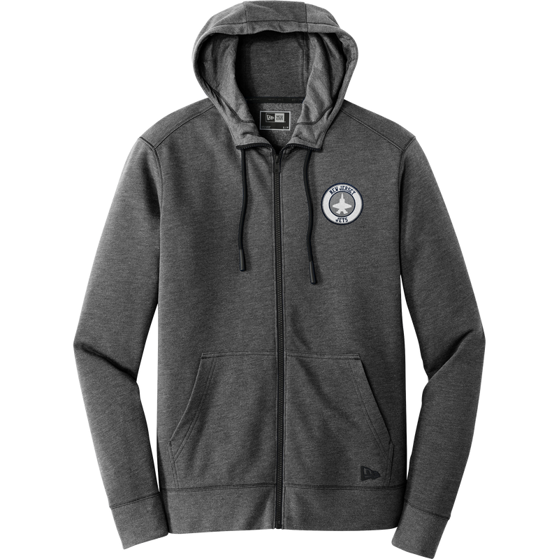 NJ Jets New Era Tri-Blend Fleece Full-Zip Hoodie