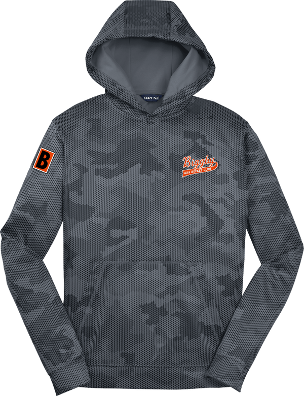 Biggby Coffee AAA Youth Sport-Wick CamoHex Fleece Hooded Pullover